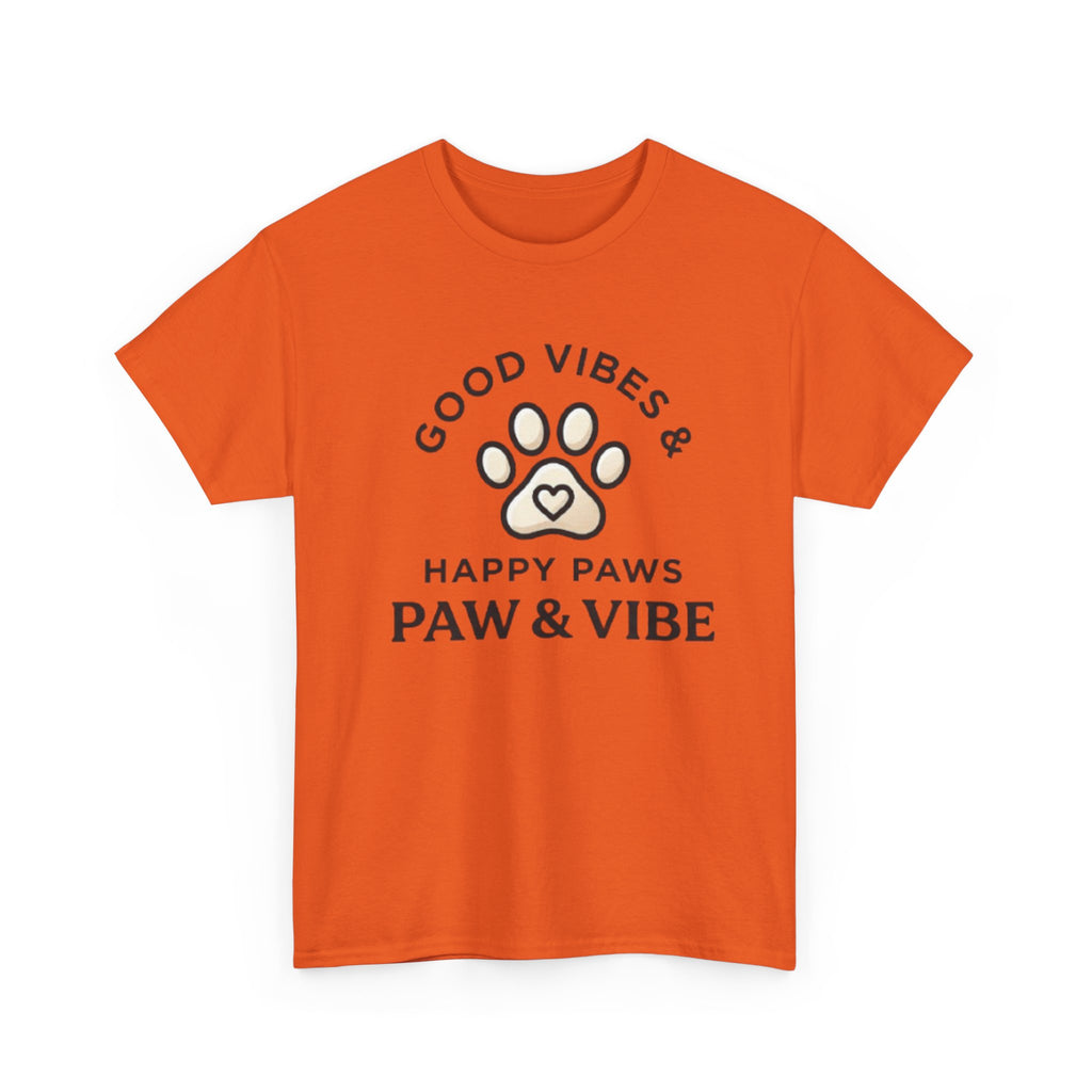 Good Vibes & Happy Paws T-Shirt | Cute Dog Lover Shirt | Pet Lover Gift