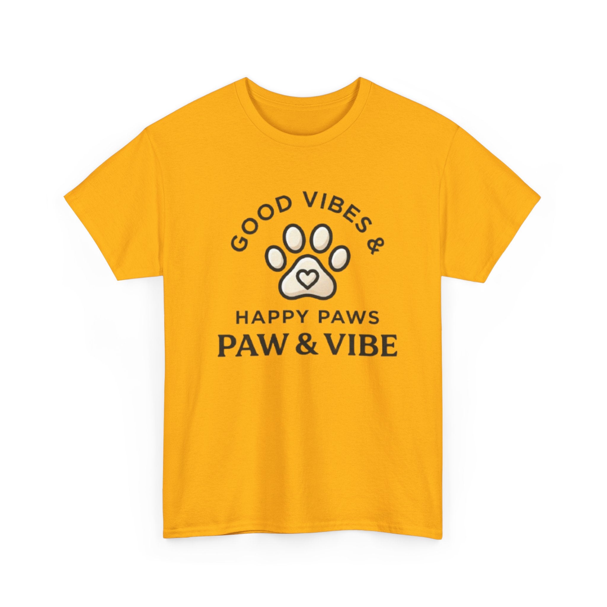Good Vibes & Happy Paws T-Shirt | Cute Dog Lover Shirt | Pet Lover Gift