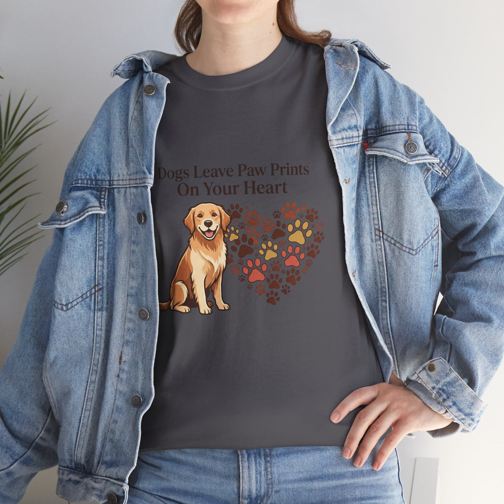 Dogs Leave Paw Prints On Your Heart – Cute Dog Lover Unisex T-Shirt