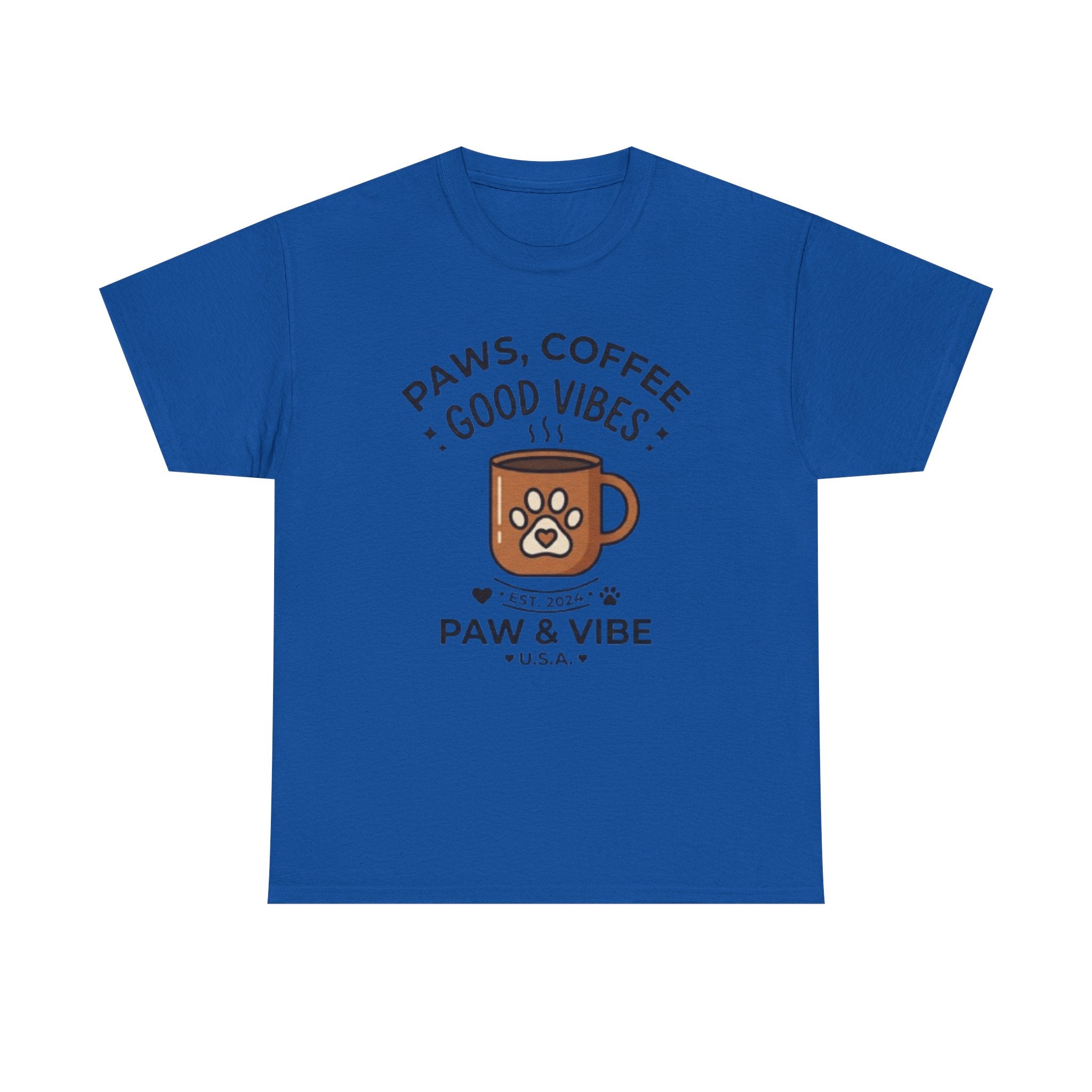 Paws & Coffee Unisex T-Shirt | Cute Dog Lover Graphic Tee | Pet Lover Gift