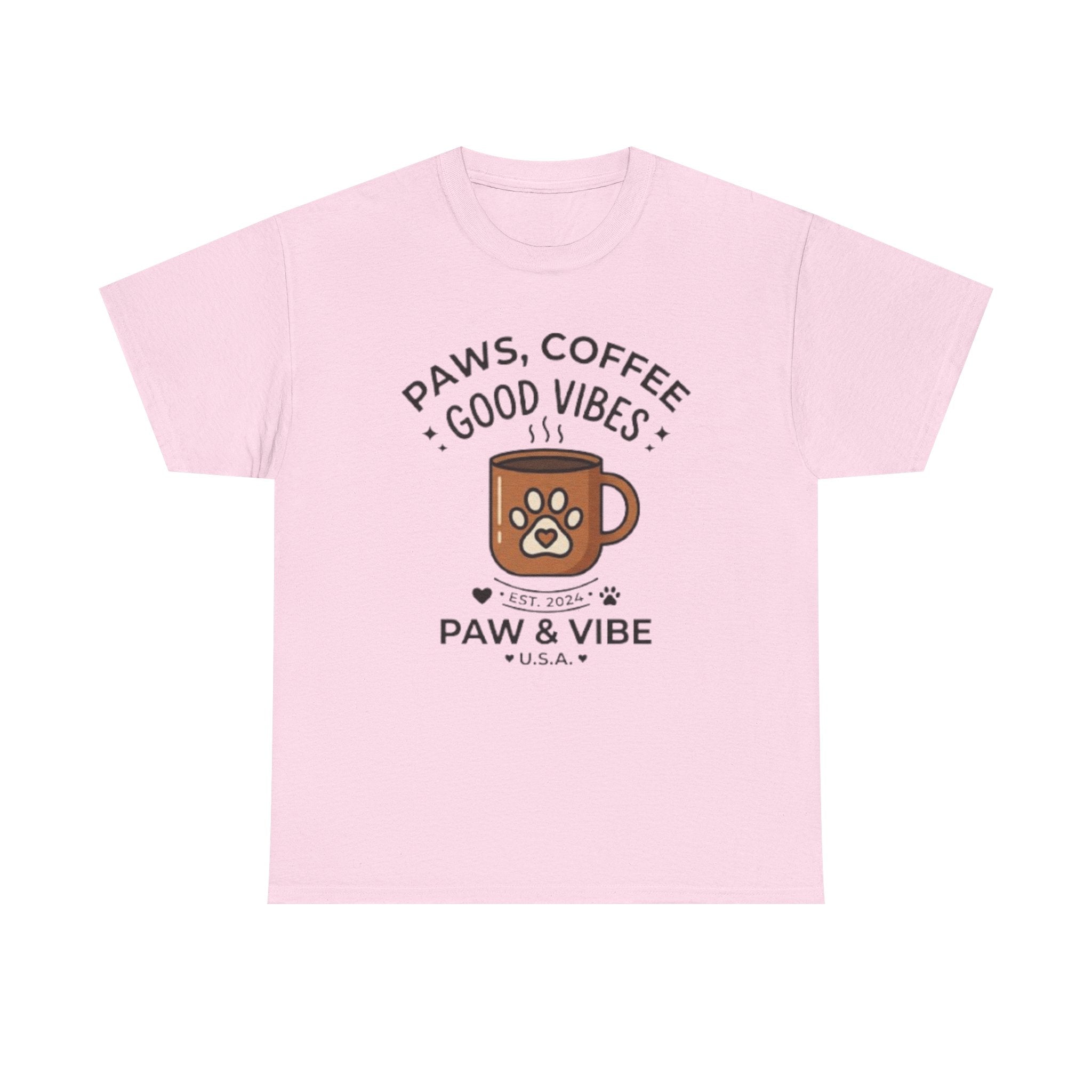 Paws & Coffee Unisex T-Shirt | Cute Dog Lover Graphic Tee | Pet Lover Gift