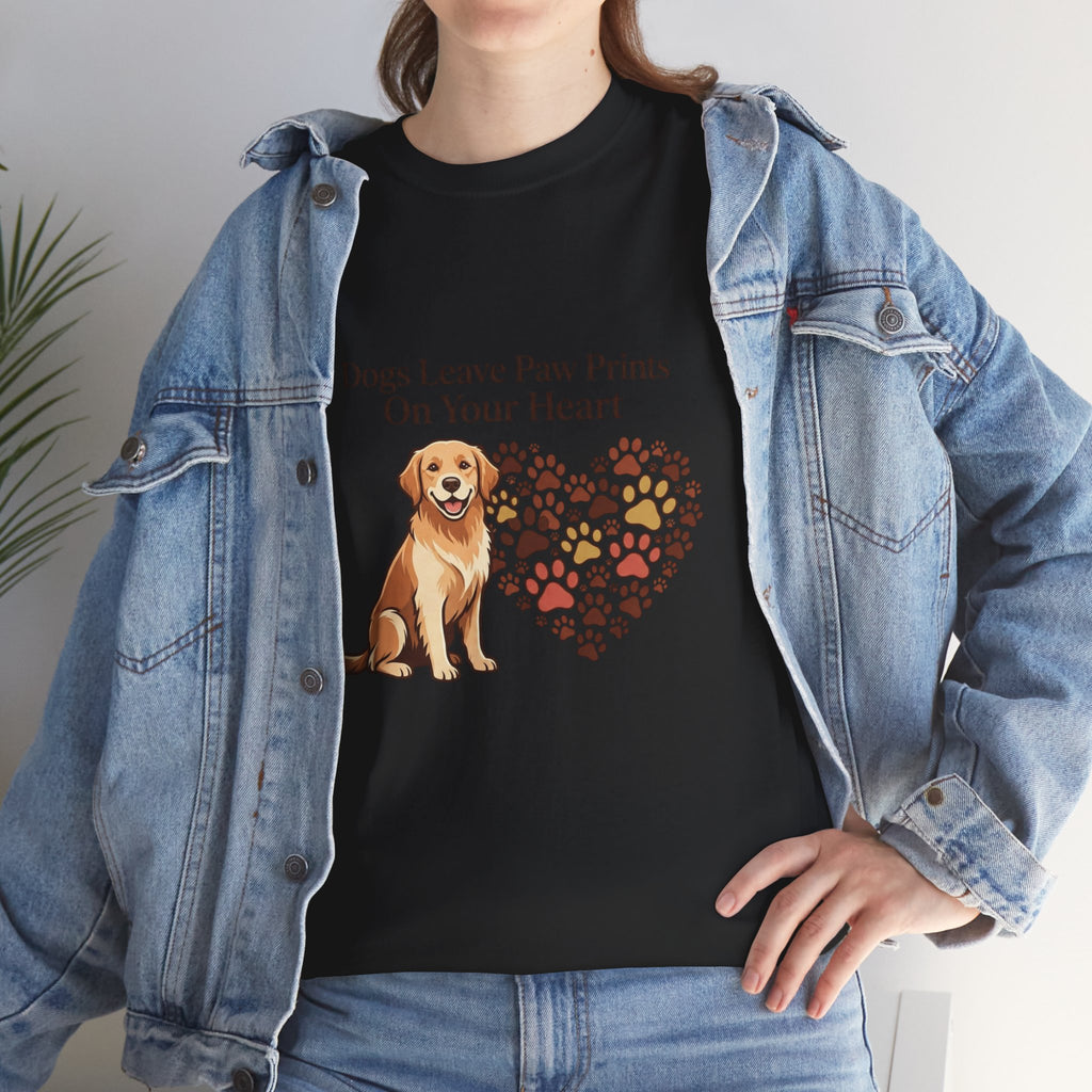 Dogs Leave Paw Prints On Your Heart – Cute Dog Lover Unisex T-Shirt