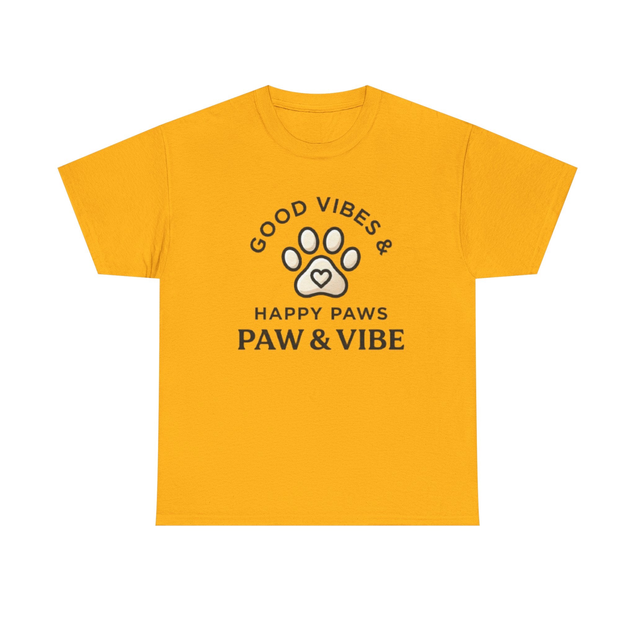 Good Vibes & Happy Paws T-Shirt | Cute Dog Lover Shirt | Pet Lover Gift