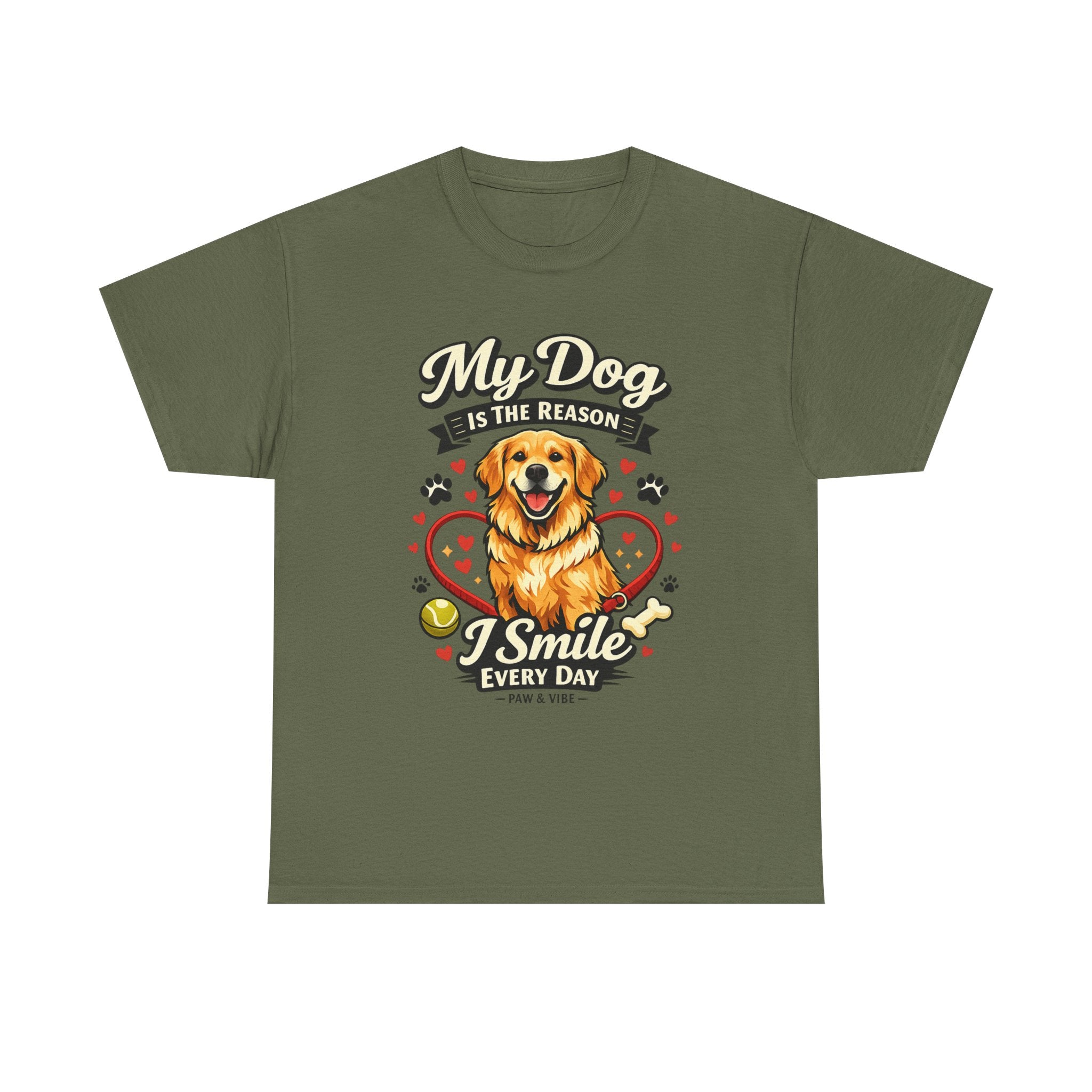 My Dog Is The Reason I Smile Every Day – Cute Dog Lover Unisex T-Shirt | Gift for Dog Moms & Dog Dads