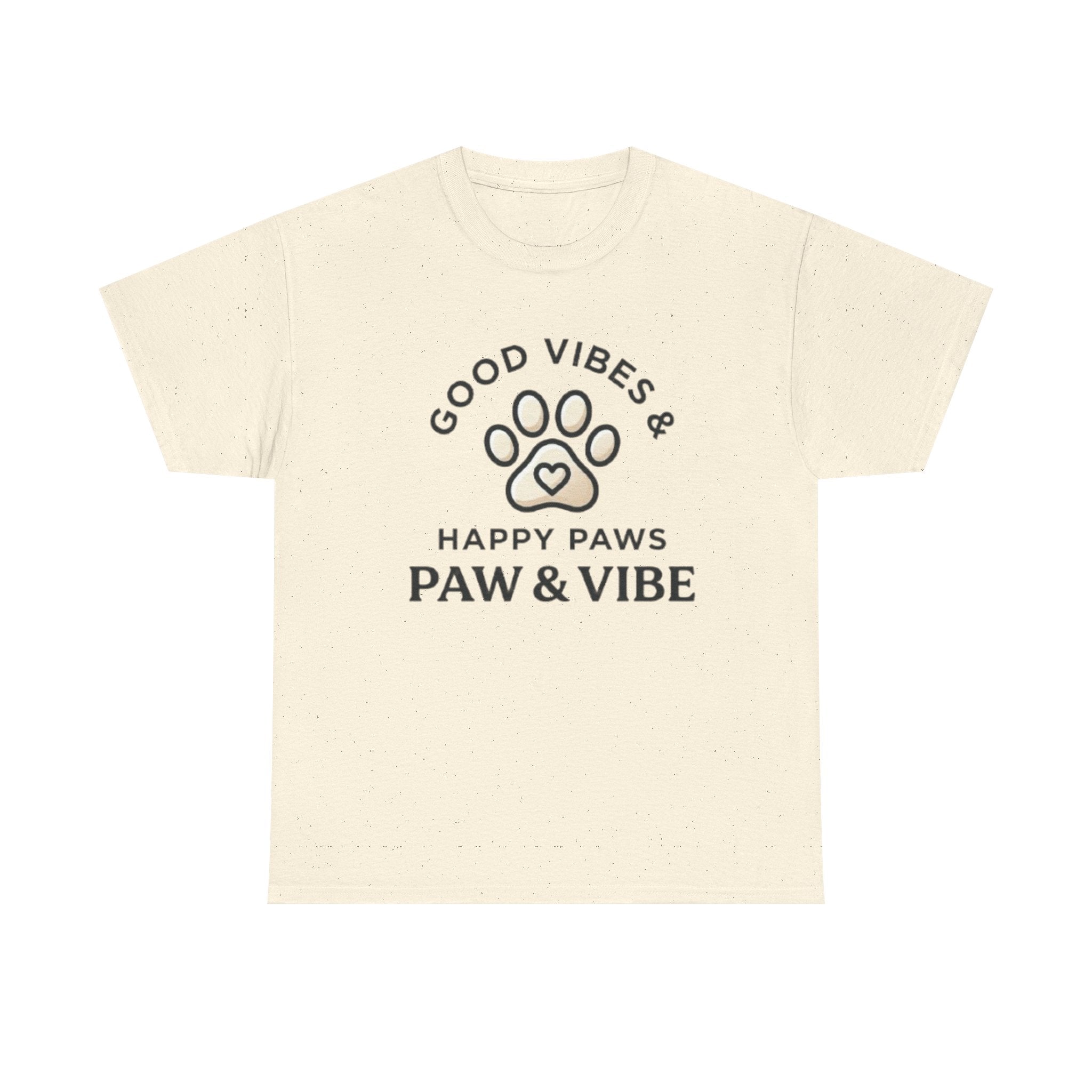 Good Vibes & Happy Paws T-Shirt | Cute Dog Lover Shirt | Pet Lover Gift
