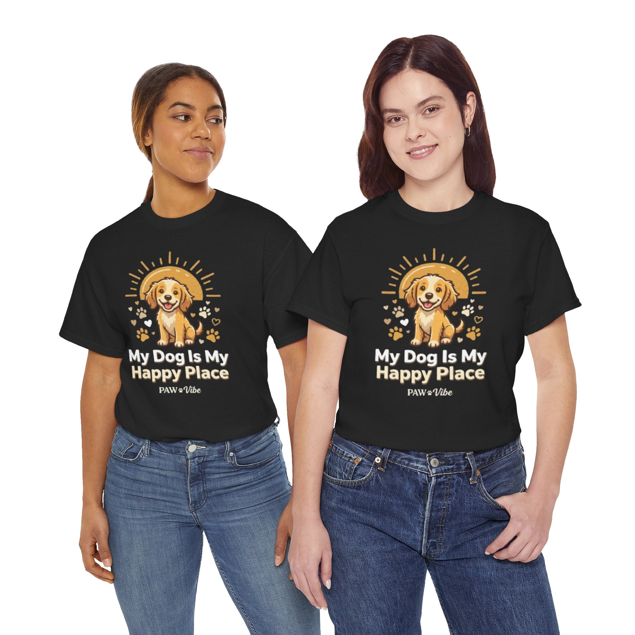 My Dog Is My Happy Place – Cute Dog Lover Graphic T-Shirt