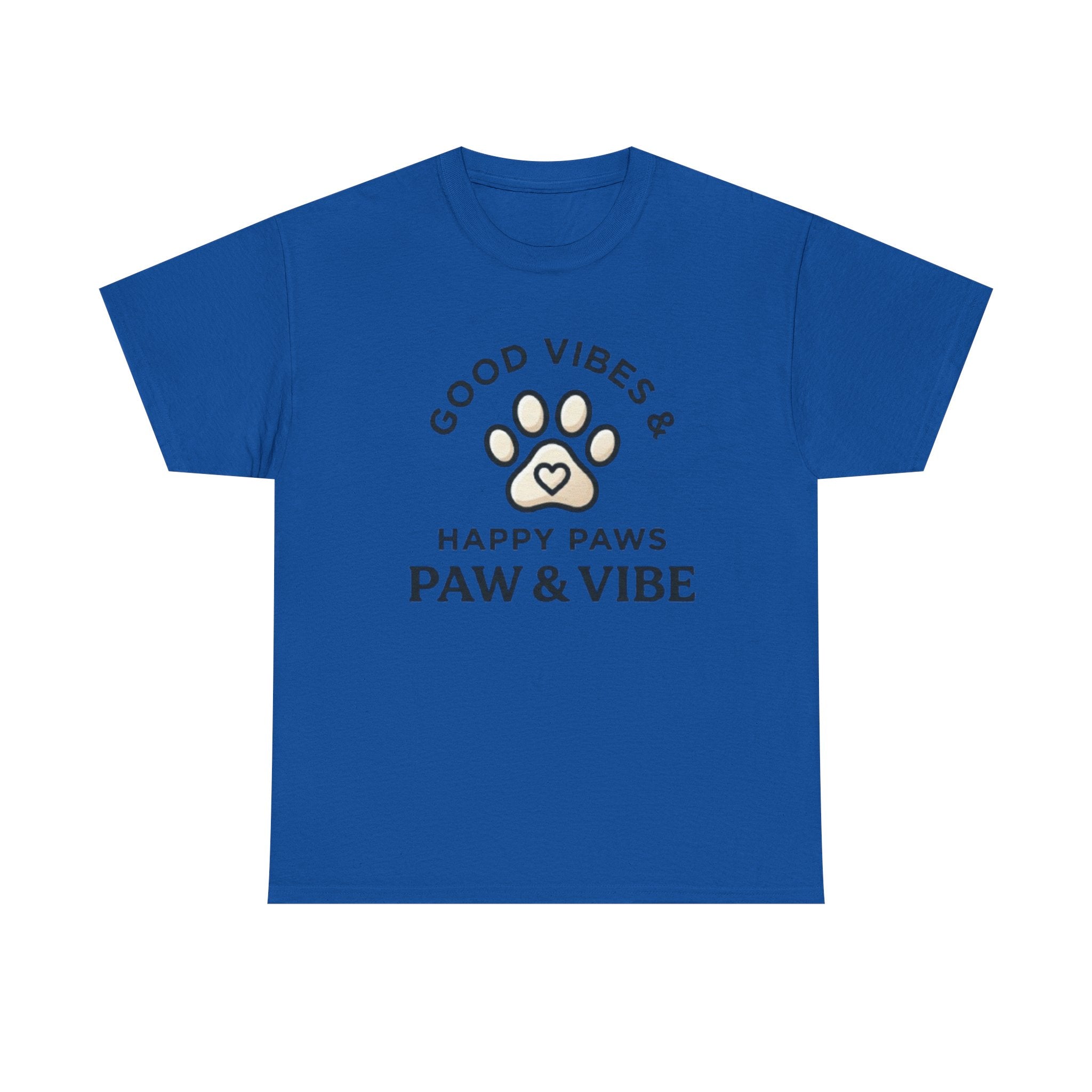 Good Vibes & Happy Paws T-Shirt | Cute Dog Lover Shirt | Pet Lover Gift